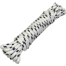 Трос швартовый 10мм*9м 16-прядный нагрузка 1200 кг бело-черный Петроканат (115013P)